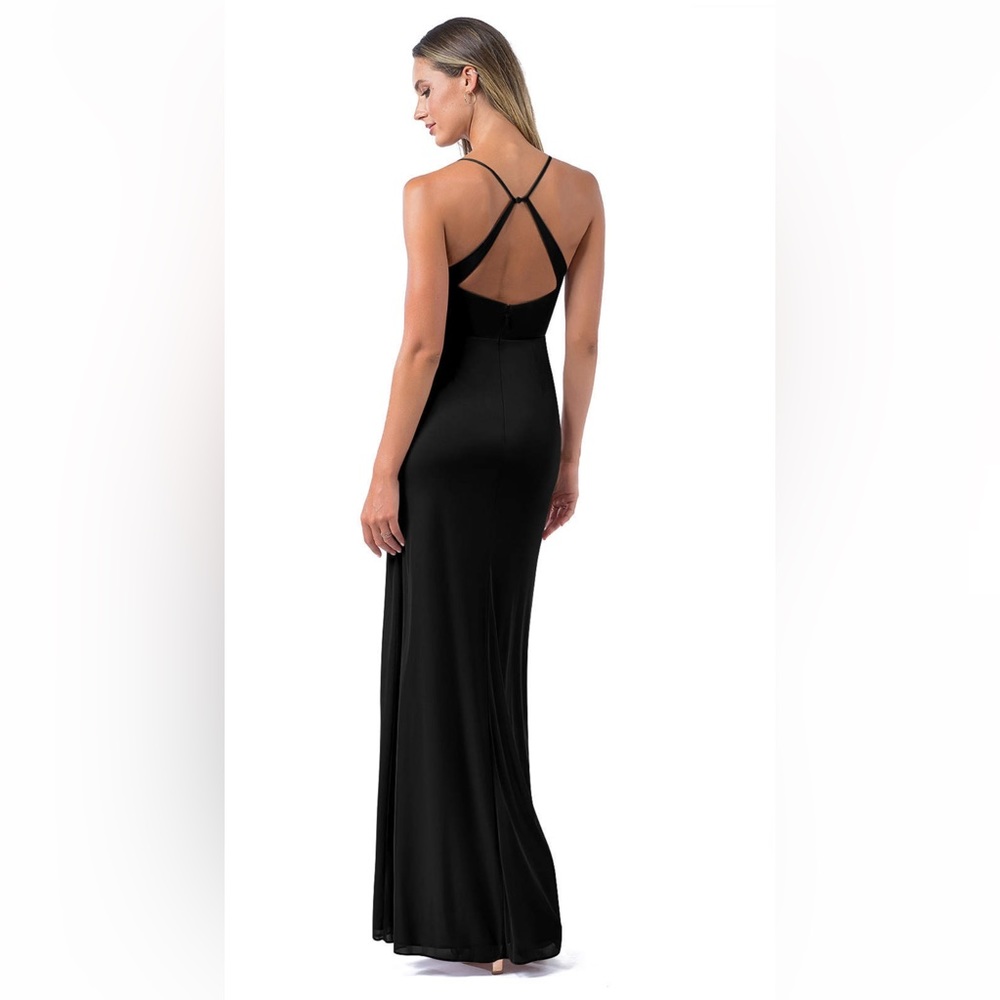 Mermaid pleated mesh floor-length dress